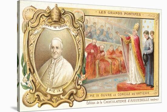 Pope Pius IX Opening the First Vatican Council, 1869-null-Stretched Canvas
