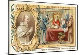 Pope Pius V in His Library, 16th Century-null-Mounted Giclee Print