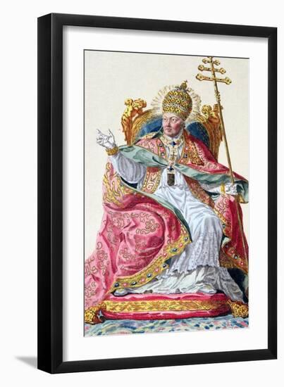 Pope Pius VI from 'Receuil des Estampes, Representant Les Rangs et Les Dignites-Pierre Duflos-Framed Giclee Print