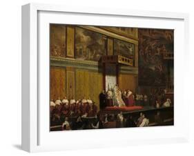 Pope Pius VII in the Sistine Chapel, 1814-Jean Auguste Dominique Ingres-Framed Giclee Print