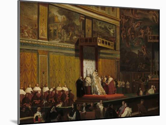 Pope Pius VII in the Sistine Chapel, 1814-Jean Auguste Dominique Ingres-Mounted Giclee Print