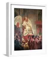 Pope Pius VIII in St. Peter's on the Sedia Gestatoria-Horace Vernet-Framed Giclee Print