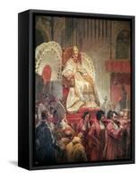 Pope Pius VIII in St. Peter's on the Sedia Gestatoria-Horace Vernet-Framed Stretched Canvas