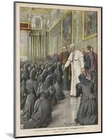 Pope Pius X (Giuseppe Sarto) Pope and Saint Receiving Pilgrims from Lombardy at the Vatican-Achille Beltrame-Mounted Photographic Print