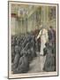Pope Pius X (Giuseppe Sarto) Pope and Saint Receiving Pilgrims from Lombardy at the Vatican-Achille Beltrame-Mounted Photographic Print