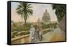 Pope Pius X in the Gardens of the Vatican, Rome. Postcard Sent in 1913-Italian Photographer-Framed Stretched Canvas