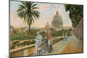 Pope Pius X in the Gardens of the Vatican, Rome. Postcard Sent in 1913-Italian Photographer-Mounted Giclee Print