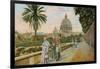 Pope Pius X in the Gardens of the Vatican, Rome. Postcard Sent in 1913-Italian Photographer-Framed Giclee Print