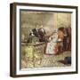 Pope Pius XI Listens to the Radio Broadcast of a Concert-Alfredo Ortelli-Framed Art Print