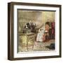 Pope Pius XI Listens to the Radio Broadcast of a Concert-Alfredo Ortelli-Framed Art Print