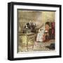 Pope Pius XI Listens to the Radio Broadcast of a Concert-Alfredo Ortelli-Framed Art Print