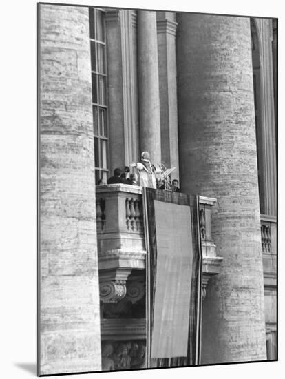 Pope Pius XII Addressed a Crowd of 150,000 from the Balcony of St. Peter's Basilica-null-Mounted Photo