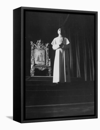 Pope Pius Xii Speaking at the Press Conference-null-Framed Stretched Canvas