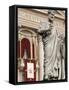 Pope's Balcony and Statue of St. Peter Outside St Peter's Basilica, Vatican, Rome, Lazio-Godong-Framed Stretched Canvas