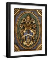 Pope's Coat of Arms in San Clemente Basilica, Rome, Lazio, Italy, Europe-Godong-Framed Photographic Print