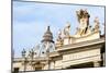 Pope's insignia on the Bernini's colonnade, Piazza San Pietro, Vatican City, Rome, Lazio, Italy-Nico Tondini-Mounted Photographic Print