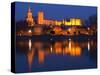 Pope's Palace in Avignon and the Rhone River at Sunset, Vaucluse, Rhone, Provence, France-Per Karlsson-Stretched Canvas