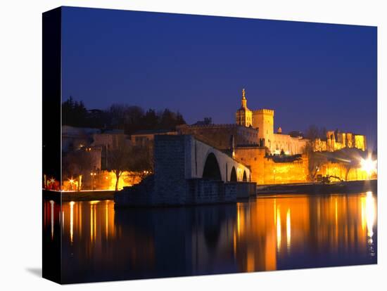 Pope's Palace on the Rhone and Pont Saint St. Benezet, Avignon, Vaucluse, Provence, France-Per Karlsson-Stretched Canvas