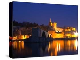 Pope's Palace on the Rhone and Pont Saint St. Benezet, Avignon, Vaucluse, Provence, France-Per Karlsson-Stretched Canvas
