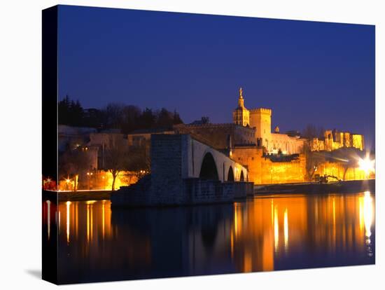 Pope's Palace on the Rhone and Pont Saint St. Benezet, Avignon, Vaucluse, Provence, France-Per Karlsson-Stretched Canvas