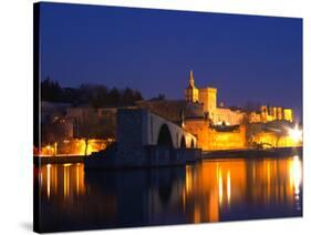 Pope's Palace on the Rhone and Pont Saint St. Benezet, Avignon, Vaucluse, Provence, France-Per Karlsson-Stretched Canvas