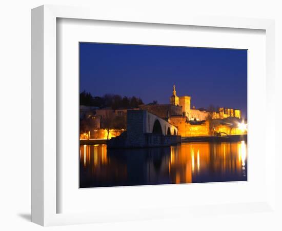 Pope's Palace on the Rhone and Pont Saint St. Benezet, Avignon, Vaucluse, Provence, France-Per Karlsson-Framed Photographic Print