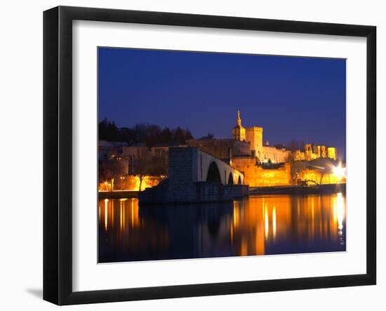 Pope's Palace on the Rhone and Pont Saint St. Benezet, Avignon, Vaucluse, Provence, France-Per Karlsson-Framed Photographic Print