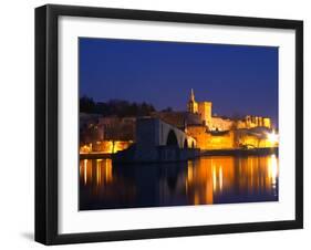 Pope's Palace on the Rhone and Pont Saint St. Benezet, Avignon, Vaucluse, Provence, France-Per Karlsson-Framed Photographic Print