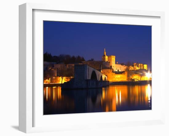 Pope's Palace on the Rhone and Pont Saint St. Benezet, Avignon, Vaucluse, Provence, France-Per Karlsson-Framed Photographic Print