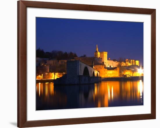 Pope's Palace on the Rhone and Pont Saint St. Benezet, Avignon, Vaucluse, Provence, France-Per Karlsson-Framed Photographic Print