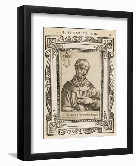 Pope Sisinnius-null-Framed Art Print
