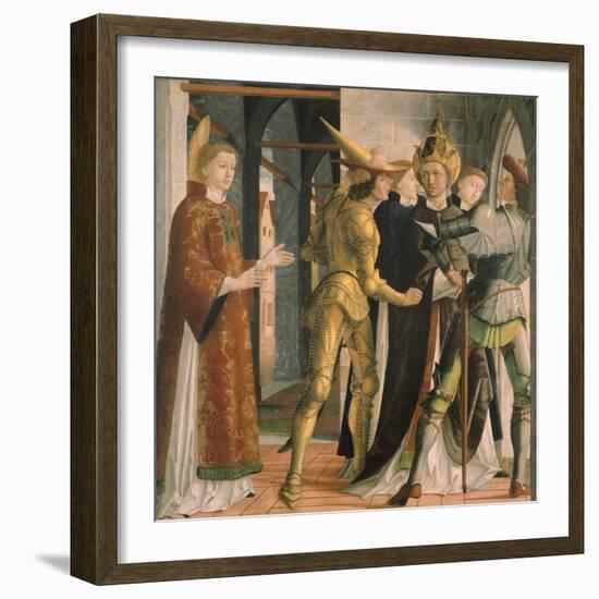 Pope Sixtus II Taking Leave from Saint Lawrence, Circa 1465-Michael Pacher-Framed Giclee Print