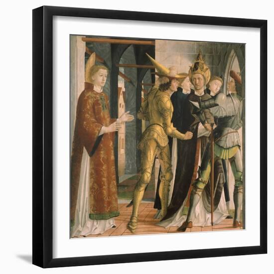 Pope Sixtus II Taking Leave from Saint Lawrence, Circa 1465-Michael Pacher-Framed Giclee Print
