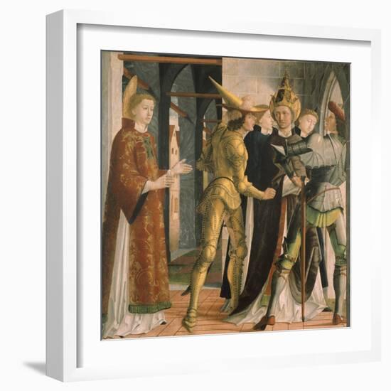 Pope Sixtus II Taking Leave from Saint Lawrence, Circa 1465-Michael Pacher-Framed Giclee Print