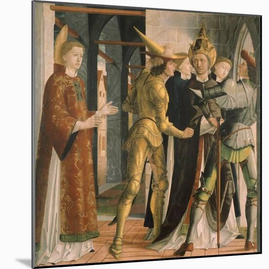 Pope Sixtus II Taking Leave from Saint Lawrence, Circa 1465-Michael Pacher-Mounted Giclee Print