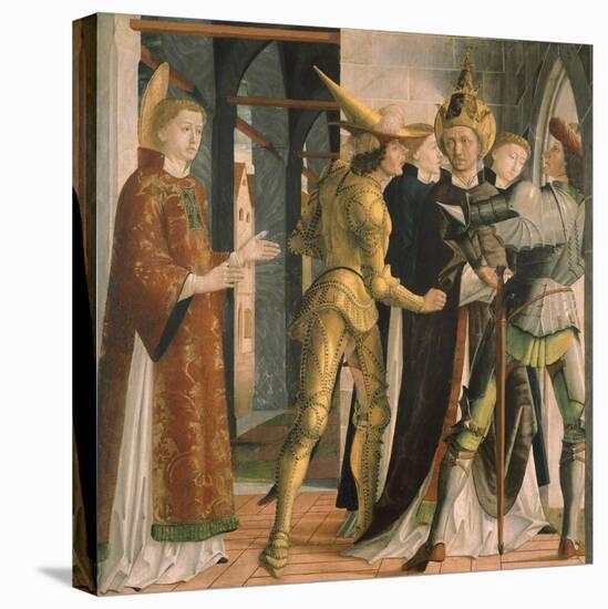 Pope Sixtus II Taking Leave from Saint Lawrence, Circa 1465-Michael Pacher-Stretched Canvas