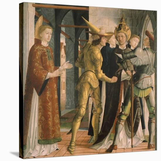 Pope Sixtus II Taking Leave from Saint Lawrence, Circa 1465-Michael Pacher-Stretched Canvas