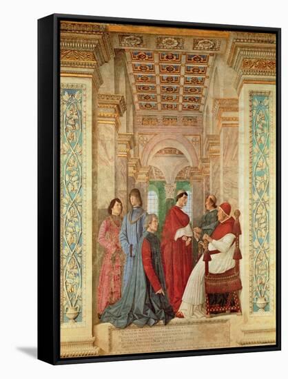 Pope Sixtus IV Installs Bartolommeo Platina as Director of the Vatican Library, C. 1477-Melozzo Da Forli-Framed Stretched Canvas