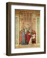 Pope Sixtus IV Installs Bartolommeo Platina as Director of the Vatican Library, C. 1477-Melozzo Da Forli-Framed Giclee Print