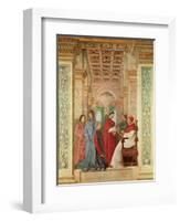 Pope Sixtus IV Installs Bartolommeo Platina as Director of the Vatican Library, C. 1477-Melozzo Da Forli-Framed Giclee Print