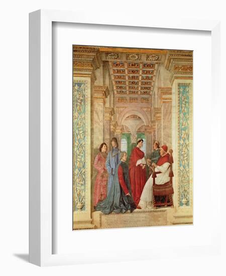 Pope Sixtus IV Installs Bartolommeo Platina as Director of the Vatican Library, C. 1477-Melozzo Da Forli-Framed Giclee Print