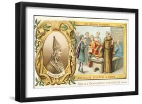 Pope Sylvester II as a Schoolmaster in Reims, 10th Century-null-Framed Giclee Print