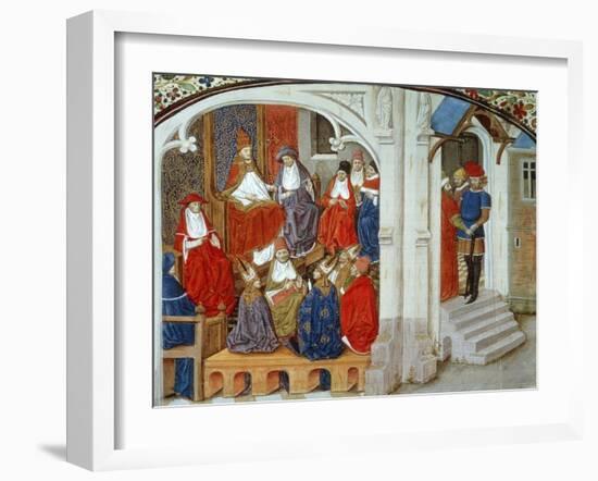 Pope Urban II Announcing First Crusade, 1095, Miniature Taken from This History of Crusades-null-Framed Giclee Print