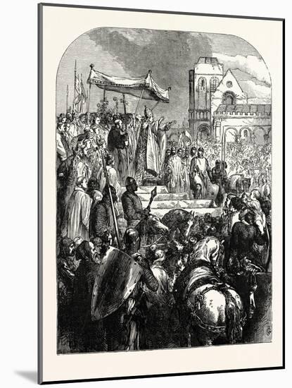 Pope Urban Ii. Preaching the First Crusade in the Market Place of Clermont-null-Mounted Giclee Print