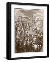 Pope Urban Ii Preaching the First Crusade in the Marketplace of Clermont, 1096-English School-Framed Giclee Print