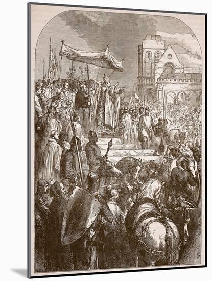 Pope Urban Ii Preaching the First Crusade in the Marketplace of Clermont, 1096-English School-Mounted Giclee Print