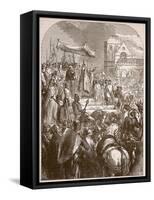 Pope Urban Ii Preaching the First Crusade in the Marketplace of Clermont, 1096-English School-Framed Stretched Canvas