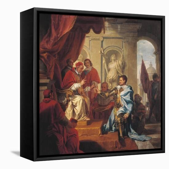 Pope Urban VIII Receiving the Principality of Palestrina from the Hands of Francesco Colonna-null-Framed Stretched Canvas