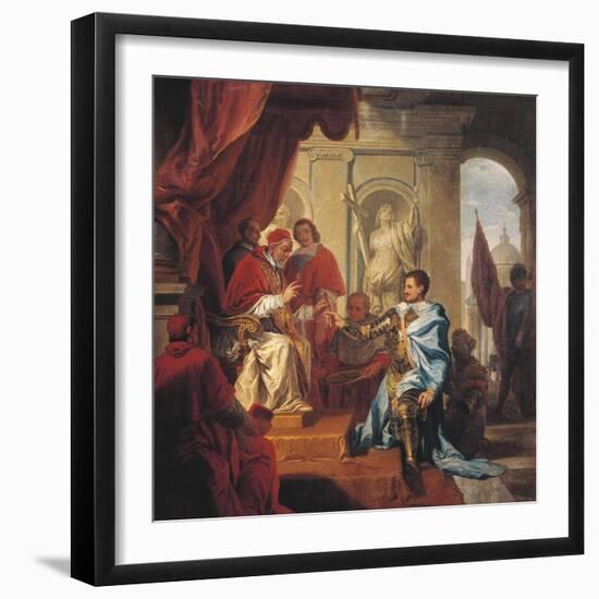 Pope Urban VIII Receiving the Principality of Palestrina from the Hands of Francesco Colonna-null-Framed Giclee Print