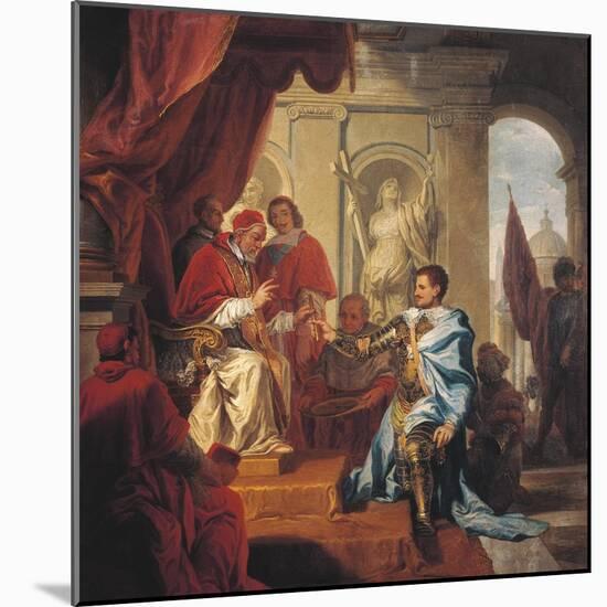 Pope Urban VIII Receiving the Principality of Palestrina from the Hands of Francesco Colonna-null-Mounted Giclee Print